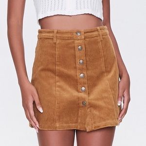 Forever 21 Corduroy Button Front Mini Skirt Size M
